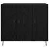 vidaXL Credenza Rovere Nero 90 x 32,5 x 80 cm Legno multistrato