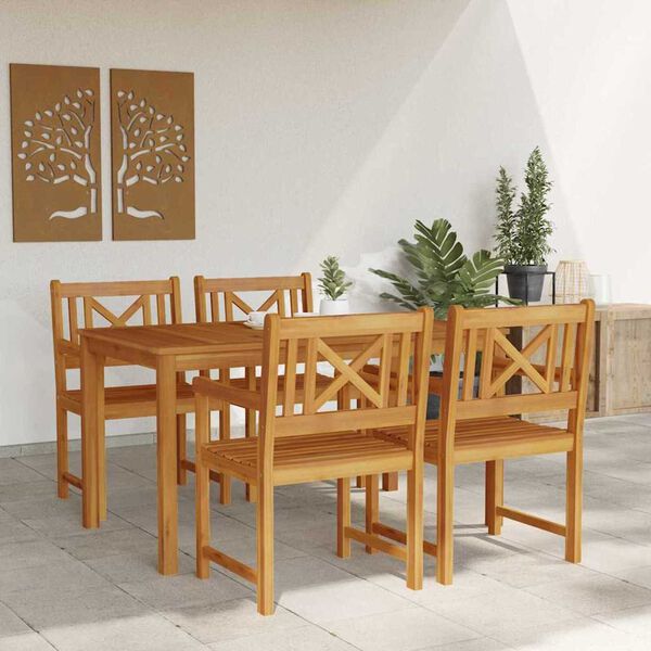 vidaXL Set da Pranzo per Giardino 5 pcs Marrone