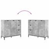 vidaXL Credenza Grigio cemento 89,5 x 33 x 82 cm Legno multistrato