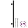 vidaXL Maniglie per Mobili 20 pz Nere 192 mm in Acciaio Inox