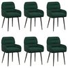 vidaXL Sedie da pranzo 6 pz Velluto Verde Scuro 59 x 59,5 x 90 cm