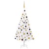 vidaXL Albero di Natale Preilluminato con Palline Bianco 120 cm PVC