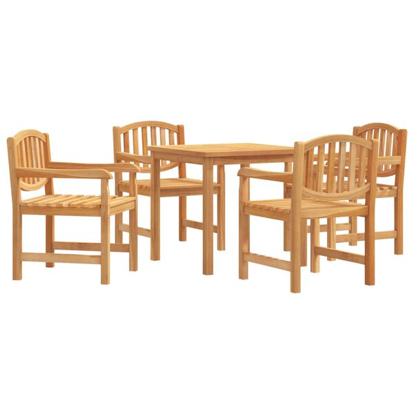 vidaXL Set da Pranzo per Giardino 5 pz in Legno Massello di Teak