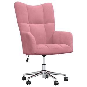 vidaXL Sedia Relax Rosa in Velluto