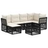 vidaXL Set Divano da Giardino 7 pz Nero polyrattan