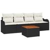 vidaXL Set Divano da Giardino 5 pz 4-Numero di posti Nero e Crema