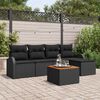 vidaXL Set Divano da Giardino 6 pcs Nero