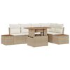 vidaXL Set Divano da Giardino 6 pz Beige Poly Rattan