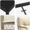 vidaXL Set da Pranzo per Giardino con cuscino 3 pcs Beige polyrattan