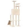 vidaXL Albero per Gatti con Tiragraffi in Sisal Crema 166 cm