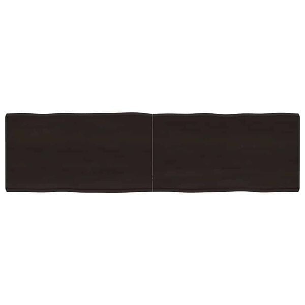 vidaXL Piano Tavolo Marrone Scuro 180x50x(2-6)cm Rovere Non Trattato