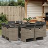 vidaXL Set da Pranzo da Giardino 9 pz con Cuscini in Polyrattan Grigio