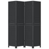 vidaXL Divisorio Ambienti 4 Pannelli Nero Legno Massello di Paulownia