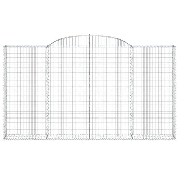 vidaXL Cesti Gabbioni ad Arco 7 pz 300x30x160/180 cm Ferro Zincato