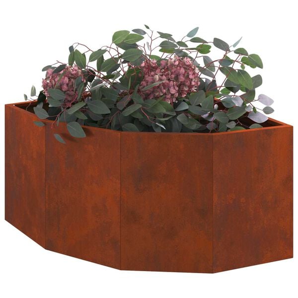 vidaXL Vaso d'angolo Ruggine 60 x 60 x 35 cm acciaio corten