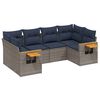 vidaXL Set Divani da Giardino 6 pz con Cuscini Grigio in Polyrattan