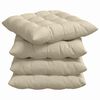 vidaXL Cuscini per Seduta 4 pz Tessuto Crema 40 x 40 x 6 cm