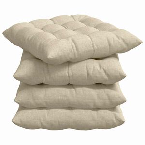 vidaXL Cuscini per Seduta 4 pz Tessuto Crema 40 x 40 x 6 cm