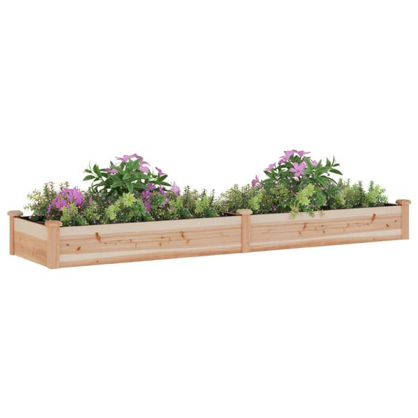 vidaXL Fioriera Rialzata da Giardino Fodera 240x60x25cm Massello Abete