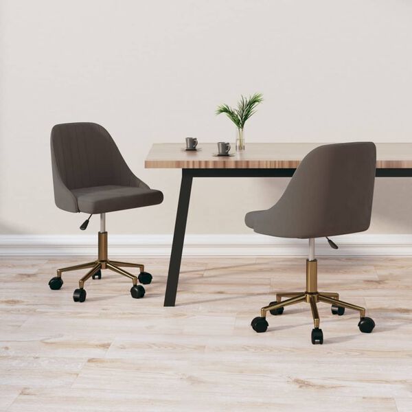 vidaXL Sedie da Pranzo Girevoli 2 pz Grigio Scuro in Velluto