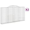 vidaXL Cesti Gabbioni ad Arco 2 pz 300x30x160/180 cm Ferro Zincato