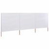 vidaXL Paravento a 3 Pannelli in Tessuto 400x160 cm Bianco Sabbia