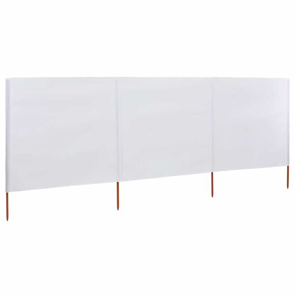 vidaXL Paravento a 3 Pannelli in Tessuto 400x160 cm Bianco Sabbia