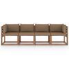 vidaXL Divano Giardino Pallet a 4 Posti Cuscini Legno Pino Impregnato