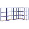 vidaXL Scaffali a 4 Ripiani 5 pz Blu in Acciaio e Legno Multistrato
