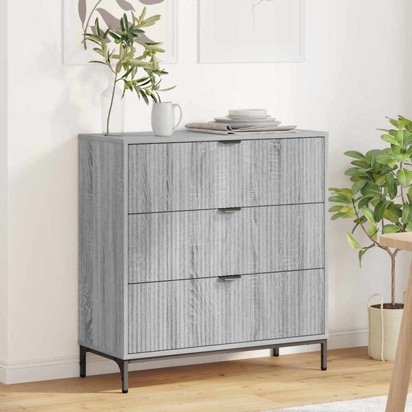 vidaXL Credenza Grigio Sonoma 79,5 x 33 x 82 cm Legno multistrato
