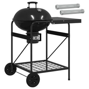 vidaXL Griglia a carbone con tubi affumicatori 91 x 71 x 107 cm Nero