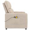 vidaXL Poltrona Massaggiante Elettrica Crema in Tessuto Microfibra