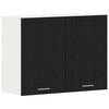 vidaXL Armadio pensile Lyon Rovere Nero 80 x 31 x 60 cm