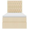 vidaXL Letto con contenitore e materasso Crema 90 x 190 cm Poliestere