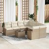 vidaXL Set di divani con cuscino 9 pcs Beige e Crema polyrattan