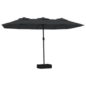vidaXL Ombrellone a Doppia Testa con LED Nero 449x265 cm
