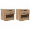 vidaXL Armadietto per letto 2 pcs Rovere artigianale 40 x 39 x 40cm