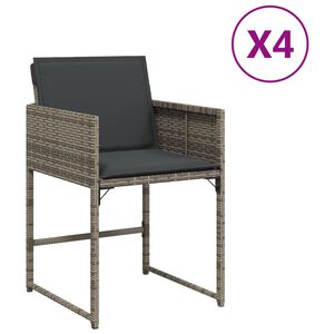 vidaXL Sedie da Giardino con Cuscini 4pz Grigio in Polyrattan
