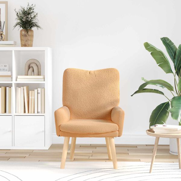 vidaXL poltrona Beige 63 x 67 x 94 cm Poliestere e compensato