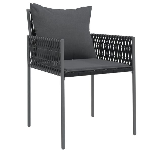 vidaXL Sedie da Giardino con Cuscini 6pz Nere 54x61x83cm in Polyrattan