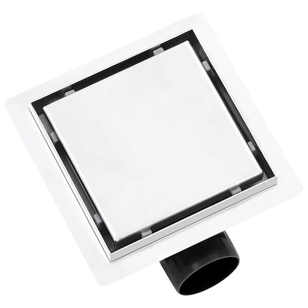 vidaXL Scarico Doccia 2-in-1 Copertura a Piastrella 15x15cm in Acciaio