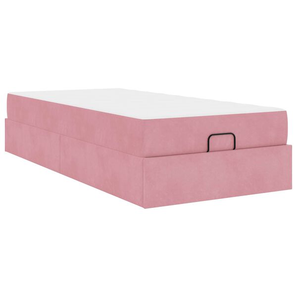 vidaXL Struttura letto con materasso con materasso 2 pcs Rosa Velluto