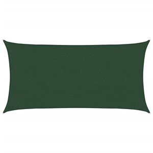 vidaXL Vela Parasole 160 g/m&sup2; Verde Scuro 2,5x5 m in HDPE