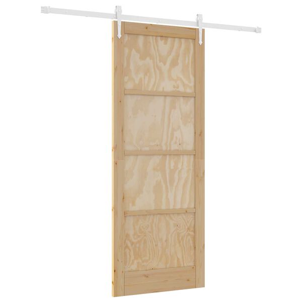 vidaXL Porta scorrevole ORKDAL Marrone 83 x 211 cm Pino massello