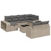 vidaXL Set Divani da Giardino 11 pz con Cuscini in Polyrattan Grigio