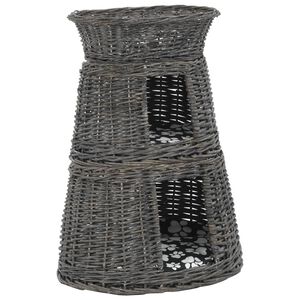 vidaXL Ceste Gatti con Cuscini Grigio 3pz 47x34x60cm Salice Naturale