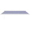 vidaXL Tenda Sole Retrattile Blu e Bianca 4,5x3 m Tessuto e Alluminio