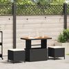 vidaXL Set da Pranzo per Giardino Nero Poly Rattan