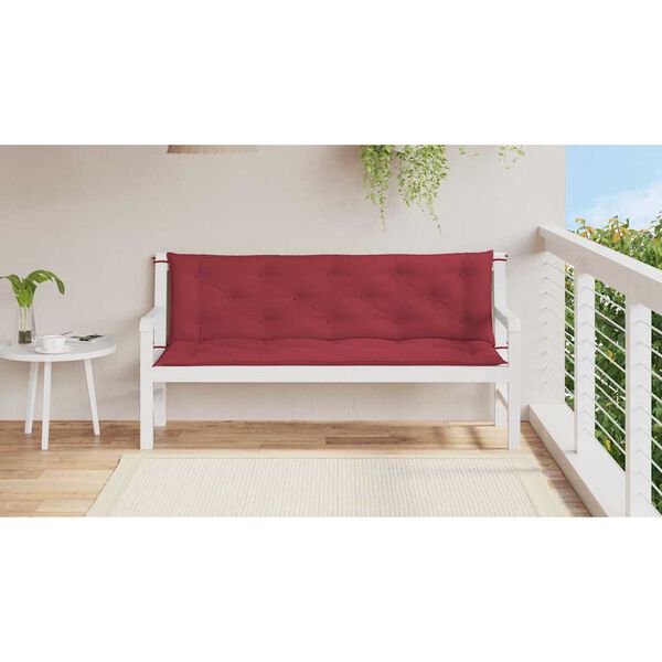 vidaXL Cuscino per Panca Rosso Vino 150x(50+50)x7cm in Tessuto Oxford