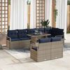 vidaXL Set Divano da Giardino 9 pcs Grigio e Blu Navy polyrattan
